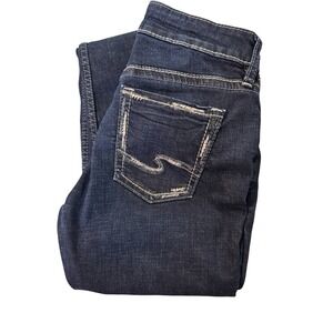 Women's Silver Jeans Avery Slim Boot Cut Jeans 26 X 33 Stretch Dark Wash